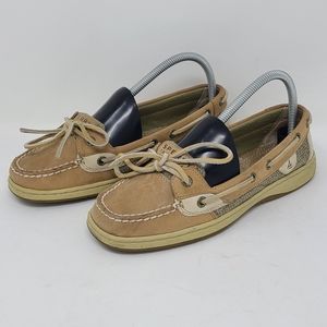 Sperry Top Sider Angelfish Boat Slip On Shoes Tan Khaki 9102047 size 7.5